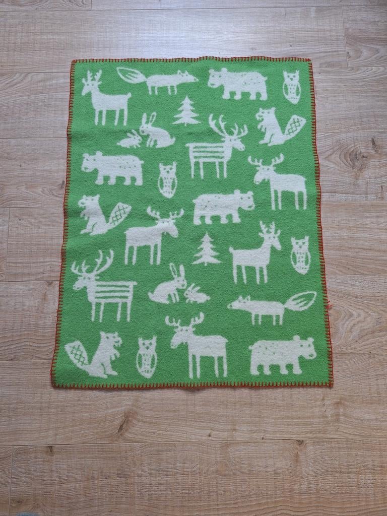 Klippan lamswollen wiegdeken 65x90 cm - bosdieren, Kinderen en Baby's, Dekens, Slaapzakjes en Inbakerproducten, Ophalen of Verzenden