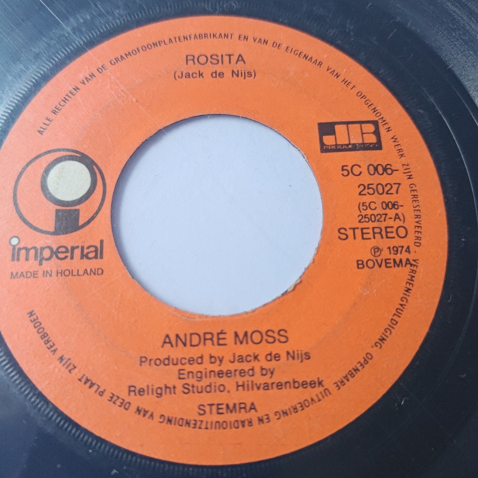 André Moss - Rosita (Jack de Nijs) - Imperial 1974, Gebruikt, 7 inch, Ophalen of Verzenden, Pop