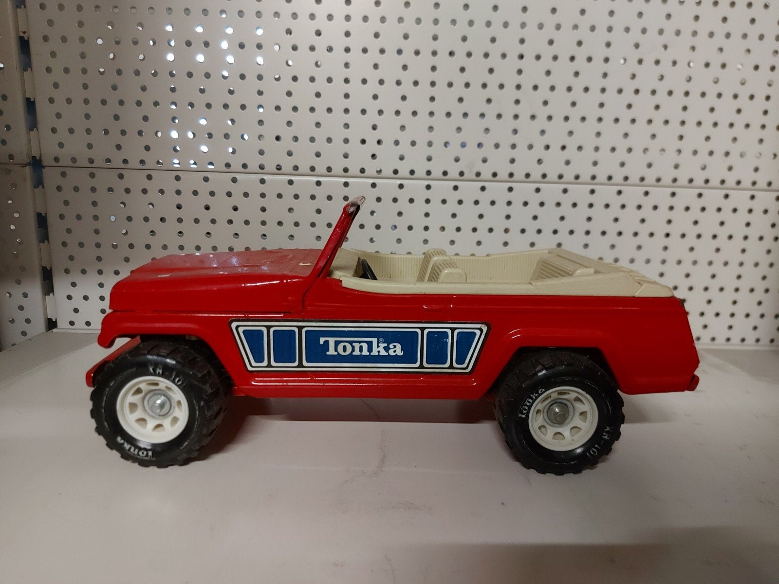 Vintage Tonka Jeep Speelgoedauto Rood, Kinderen en Baby's, Speelgoed | Speelgoedvoertuigen, Gebruikt, Ophalen of Verzenden