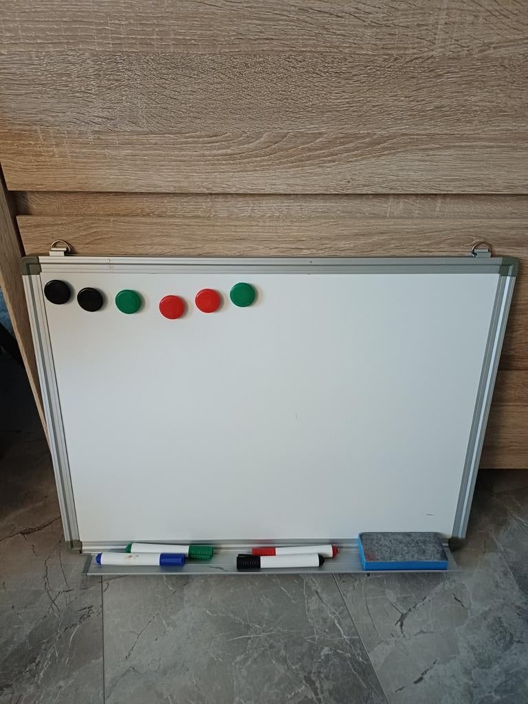 Magnetisch whiteboard, breedte 60 cm,hoogte 45 cm., Ophalen of Verzenden, Gebruikt, Magneetbord