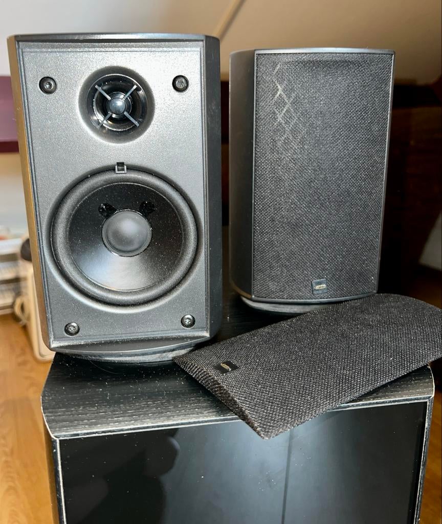Jamo SW250 speakerset, Audio, Tv en Foto, Luidsprekers, Gebruikt, Ophalen of Verzenden, Minder dan 60 watt, Front, Rear of Stereo speakers