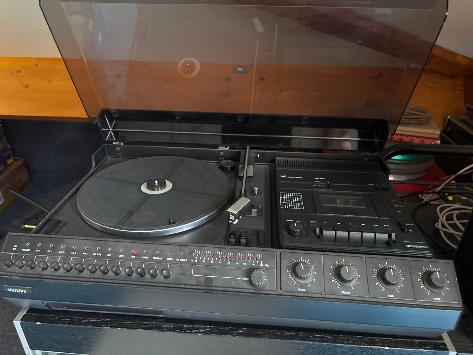 Philips Hifi Sound Project TAPC 5000 - Platenspeler & Casset, Audio, Tv en Foto, Stereo-sets, Ophalen, Philips, Gebruikt, Cassettedeck