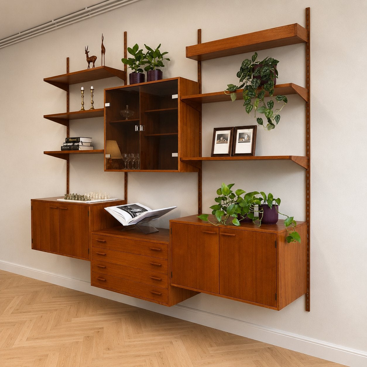 - Vintage wandmeubel •Kai Kristiansen• 2/2, 250 tot 300 cm, Gebruikt, 200 cm of meer, .