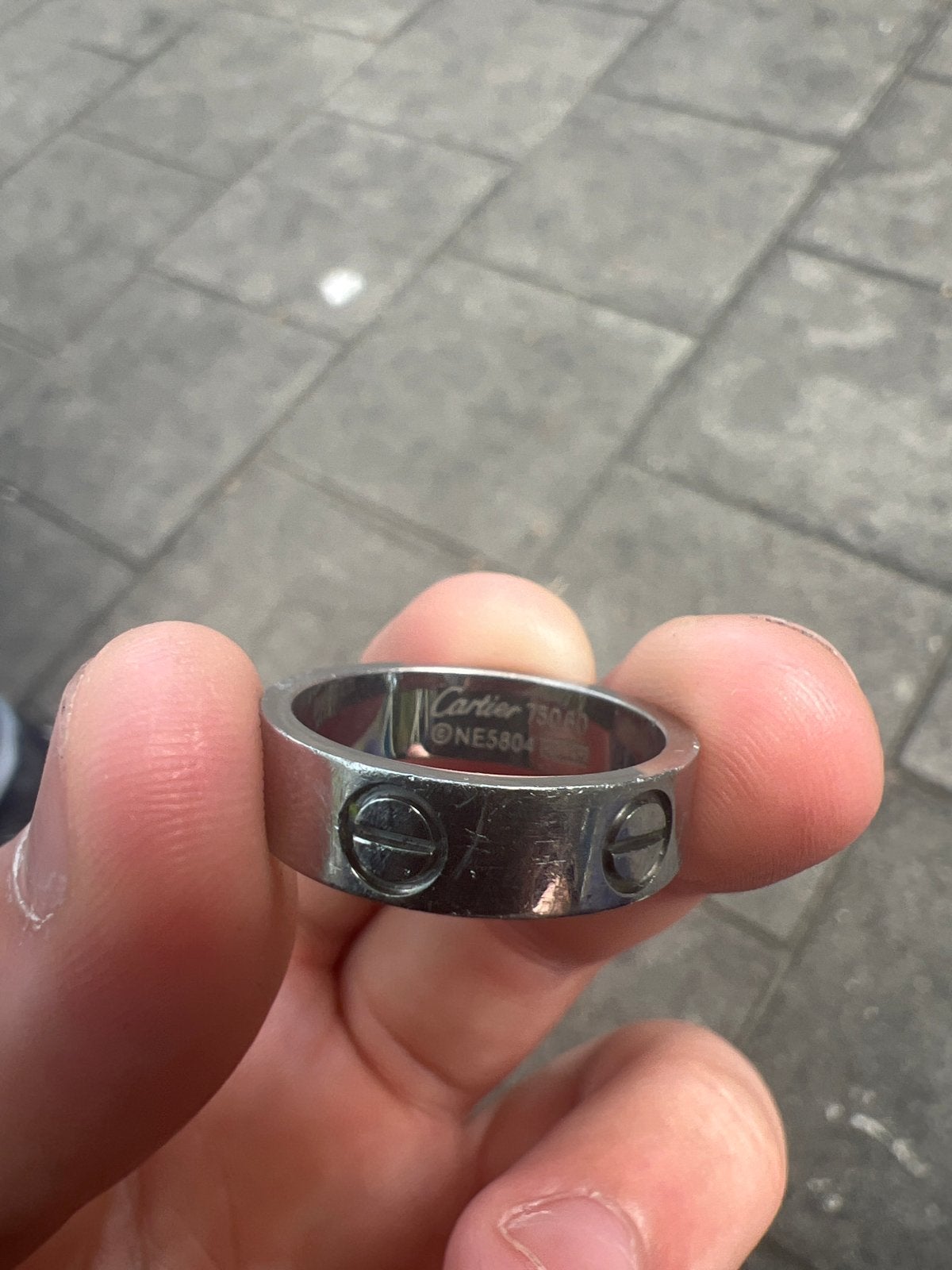 Cartier Love Ring Zilver, Sieraden, Tassen en Uiterlijk, Gebruikt, Ophalen of Verzenden, 17 tot 18, Dame of Heer