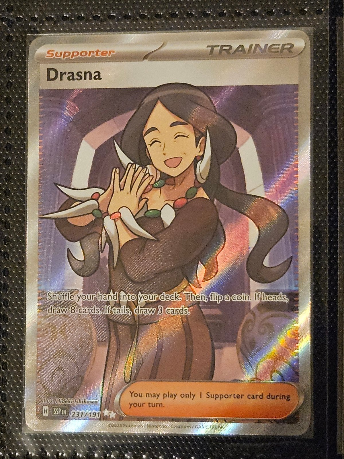 Pokemon Drasna 231/191 Surging Sparks, Ophalen of Verzenden, Zo goed als nieuw, Losse kaart, Foil