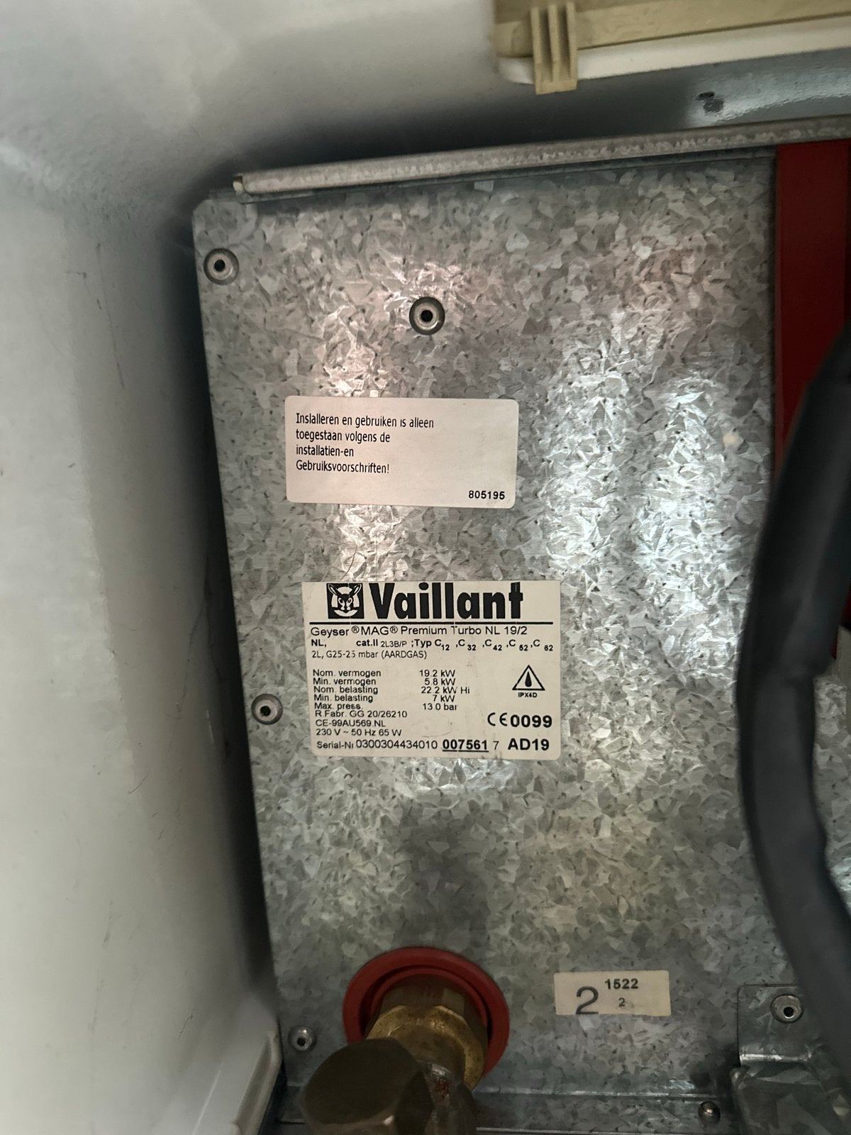 Vaillant MAG Premium Turbo 19/2 Geiser, Ophalen, Gebruikt