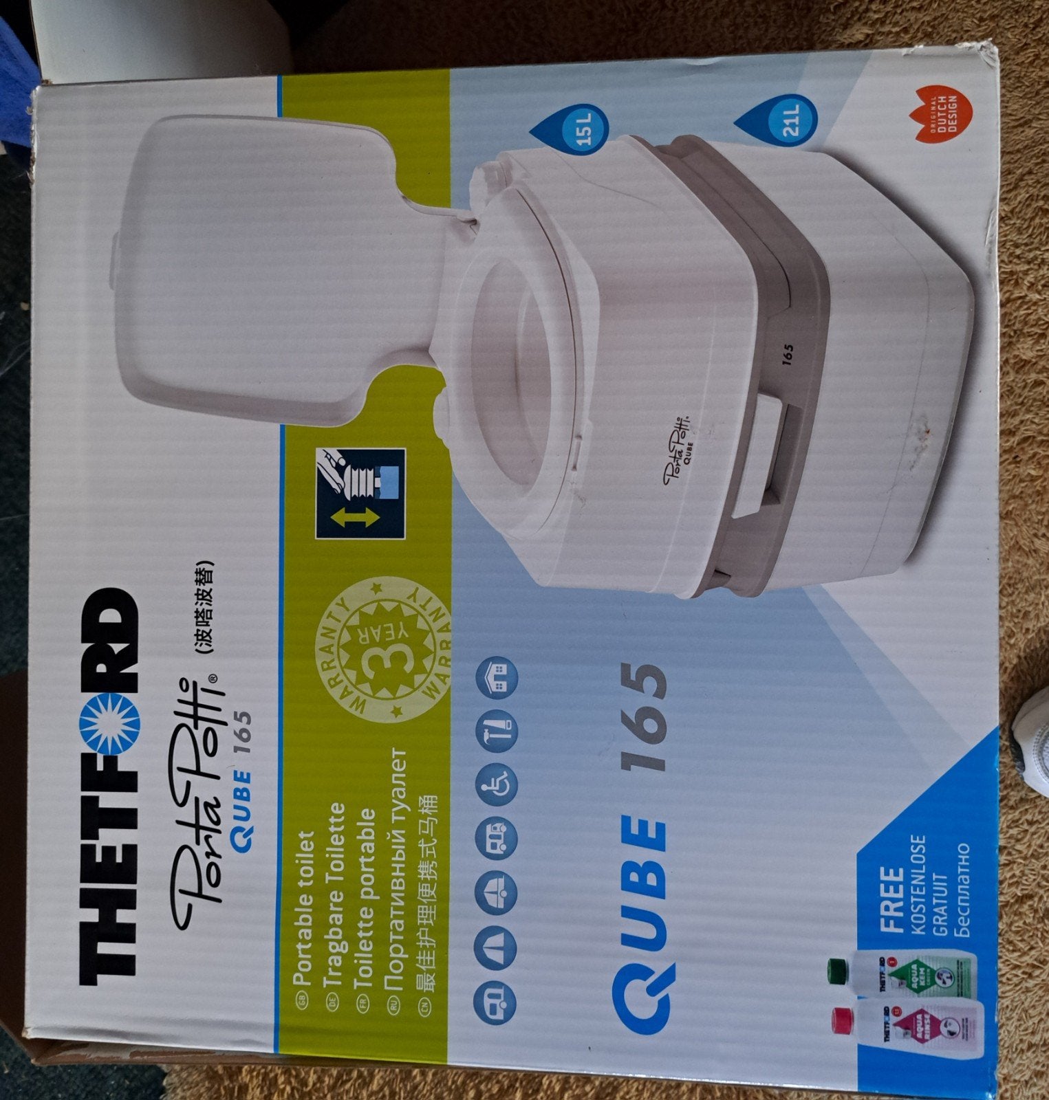 Thetford Porta Potti Qube 165 - Draagbaar Toilet, Ophalen of Verzenden, Zo goed als nieuw