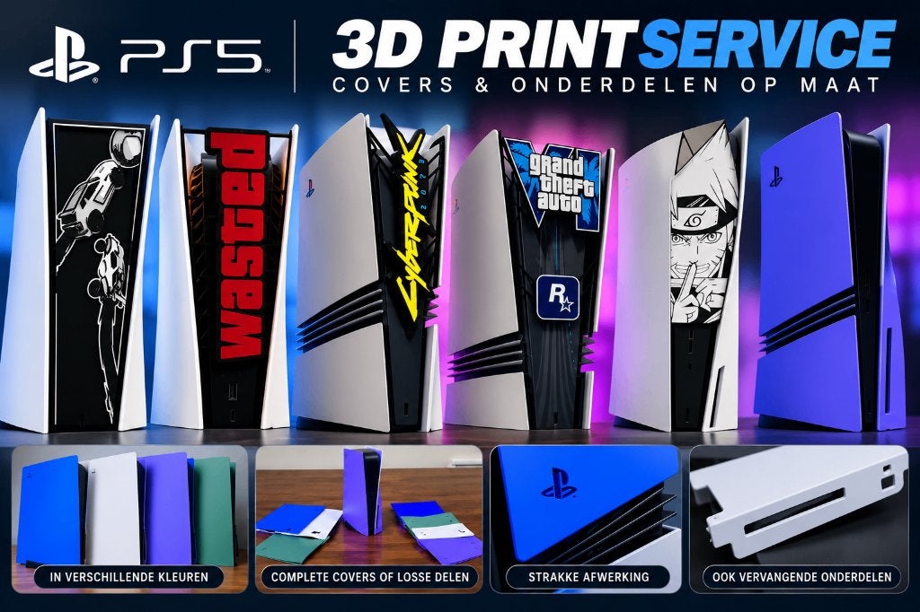 PS UPGRADE: 3D Printed PS5 Covers & Custom delen op maat, Ophalen of Verzenden, Nieuw