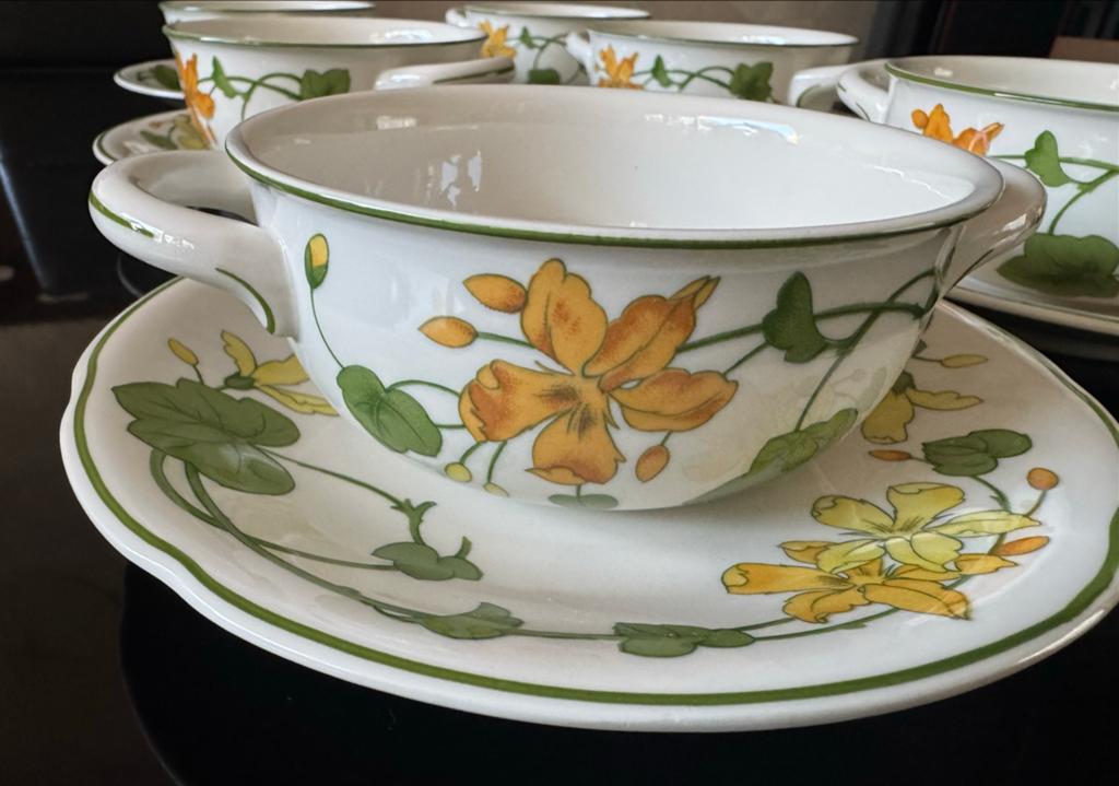 Villeroy & Boch Geranium Soepkommen met Deksel en Schotels, Huis en Inrichting, Keuken | Servies, Gebruikt, Ophalen of Verzenden