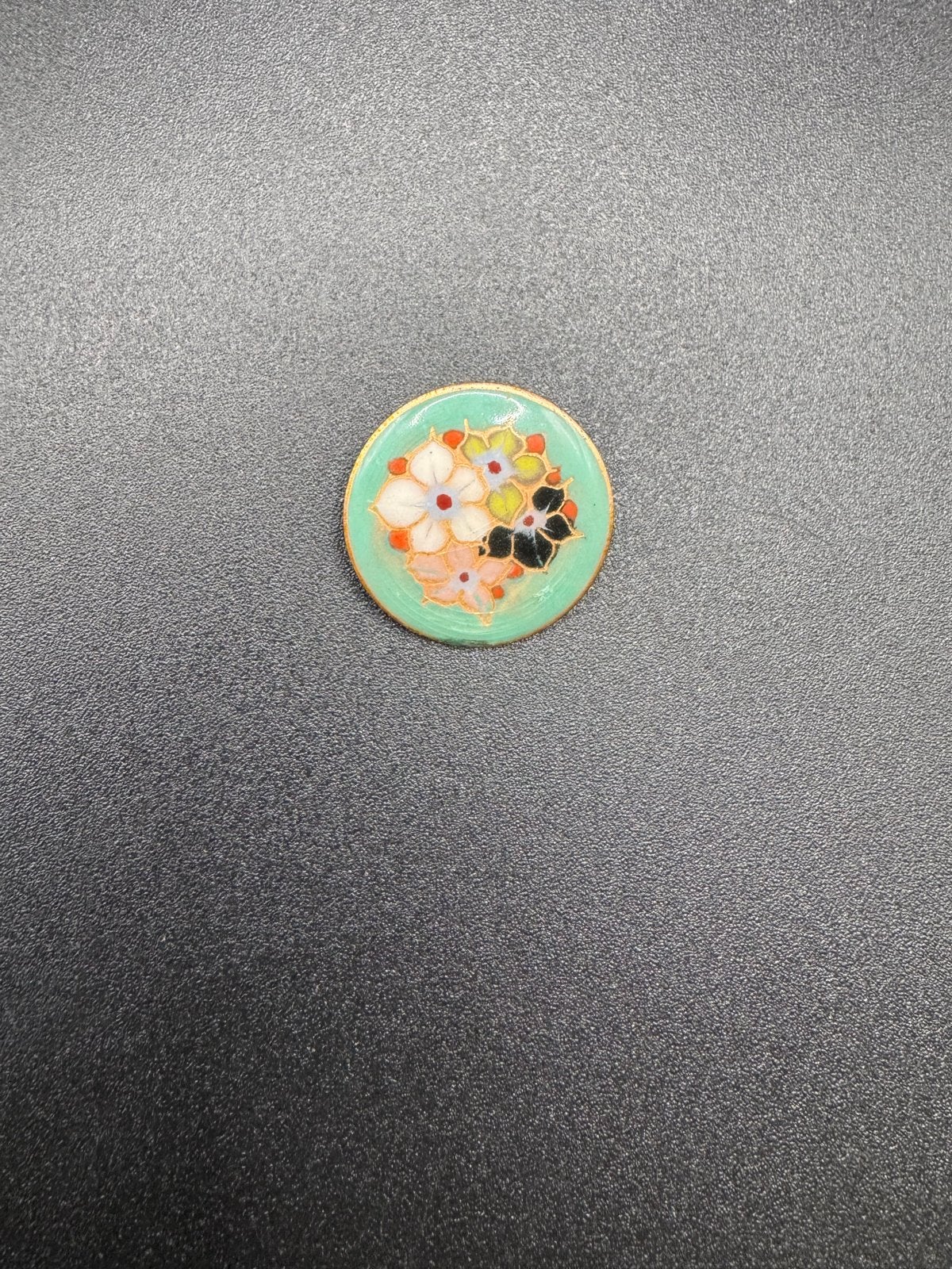 Vintage Broche met Geëmailleerd Bloemenmotief, Overige materialen, Gebruikt, Minder dan 4 cm, Ophalen of Verzenden