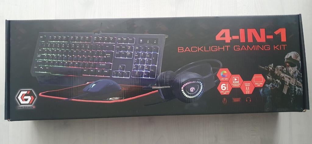 Nieuw 4-in-1 gaming kit toetsenbor muis muismat en headse, Ophalen, Qwerty, Nieuw, Gembird