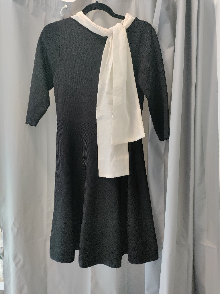 Dress Zara black w beige organza collar, size XL, Kleding | Dames, Jurken, Beige, Maat 46/48 (XL) of groter, Ophalen of Verzenden