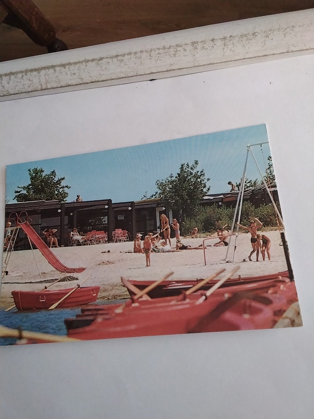 Vintage Ansichtkaart Huttenheugte Drenthe Sporthuis Centrum, Ophalen of Verzenden, 1960 tot 1980, Ongelopen, Drenthe
