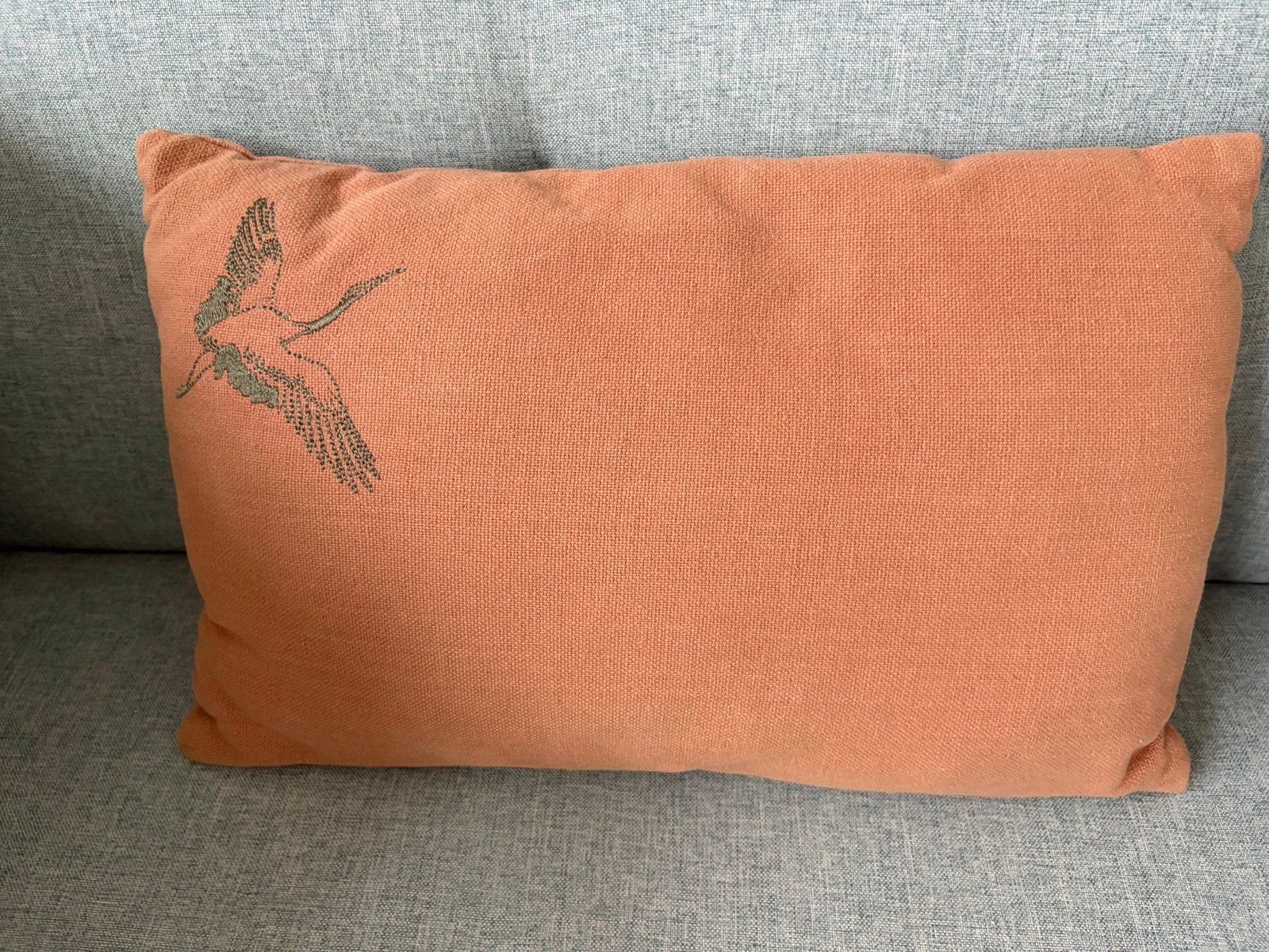 Zusss sierkussen met kraanvogelprint -Terracotta, Zusss, Met print, Oranje, Ophalen of Verzenden