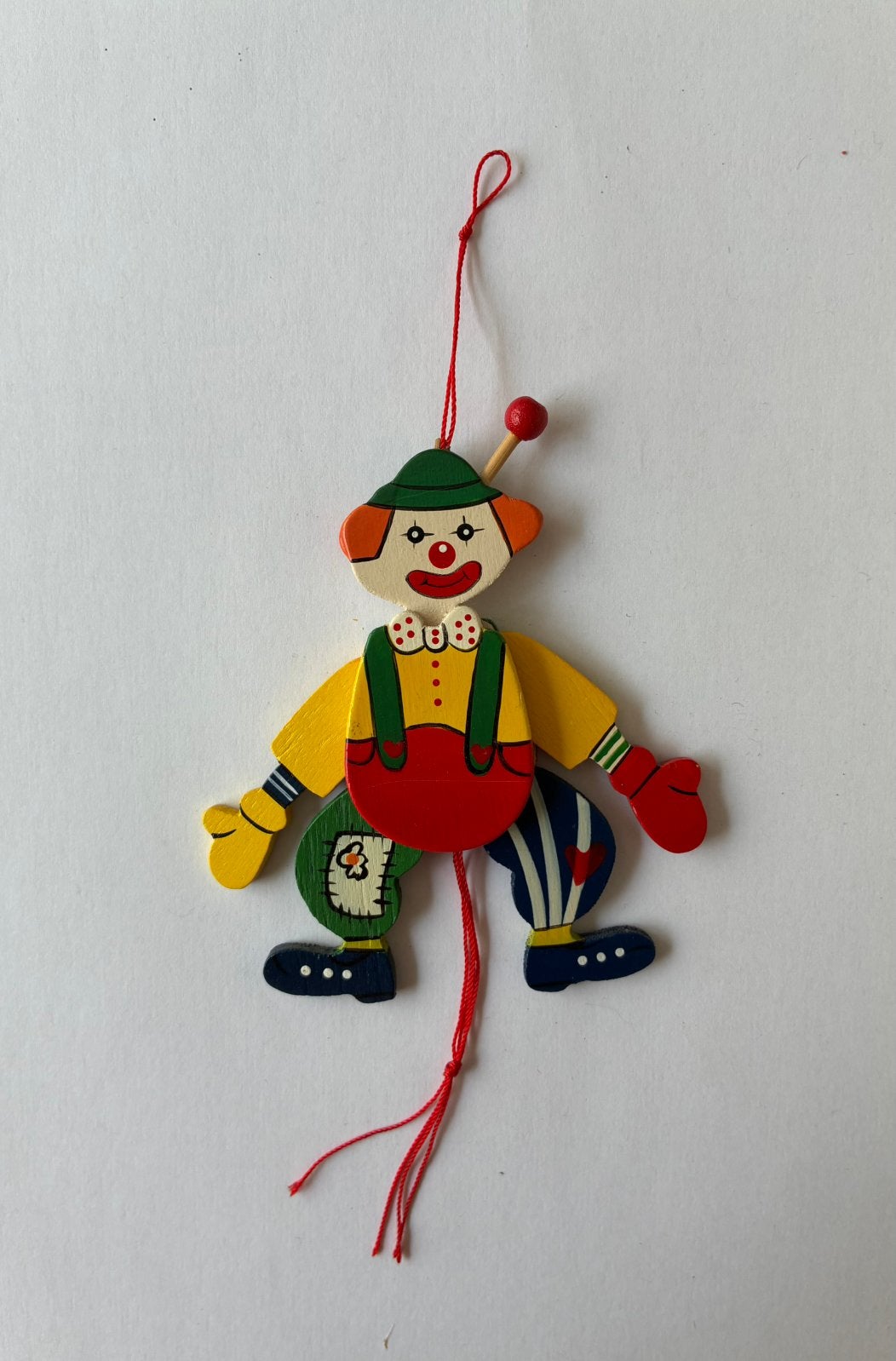 Vintage trekpopje clown Dilka, Gebruikt, Ophalen of Verzenden, Duw- of Trekspeelgoed, Nvt