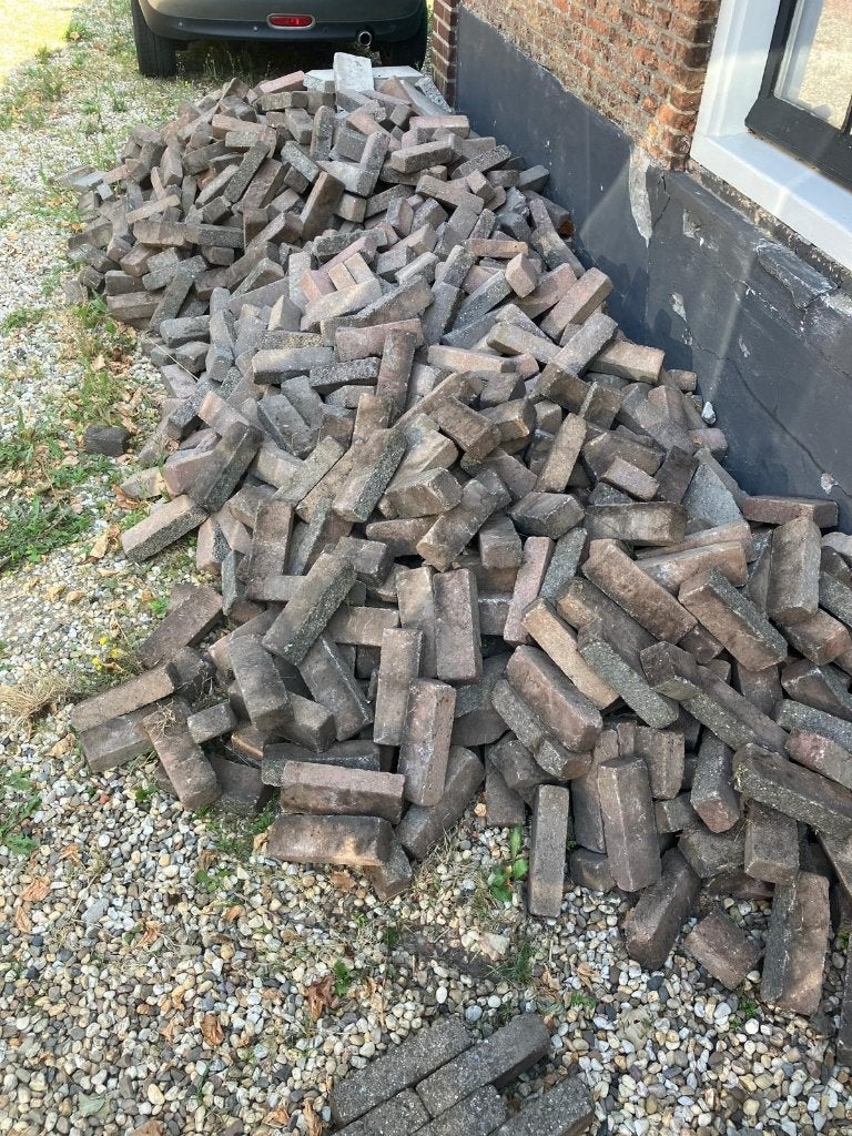 GRATIS - 15m2 Betonnen waalformaten - Heidepaars, Ophalen, Gebruikt, Klinkers, 10 m² of meer