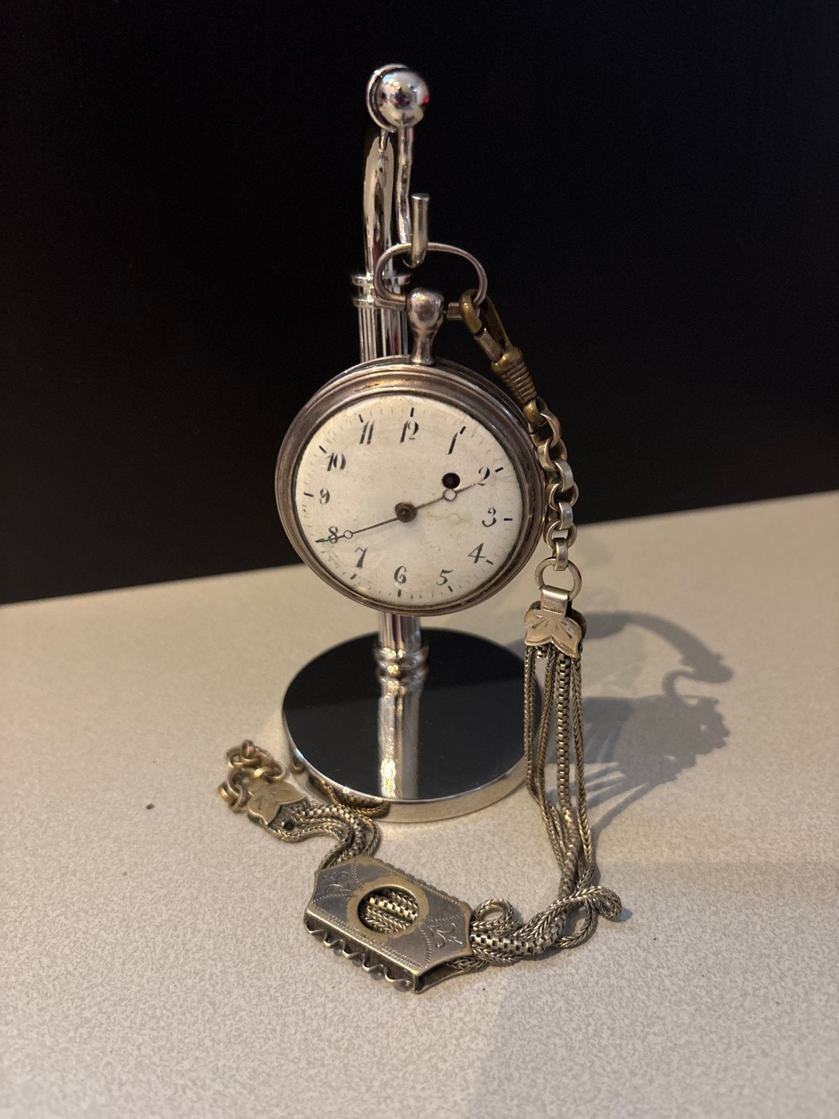 Antiek Zilveren Zakhorloge met Ketting - Voor 1900, Ophalen of Verzenden