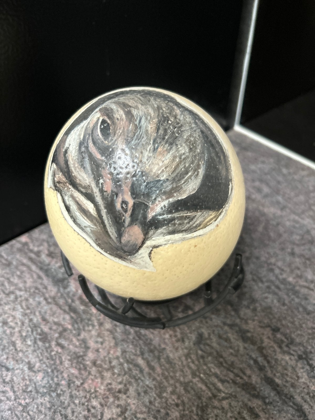 Handgeschilderd struisvogelei met dierendesign, Ophalen of Verzenden
