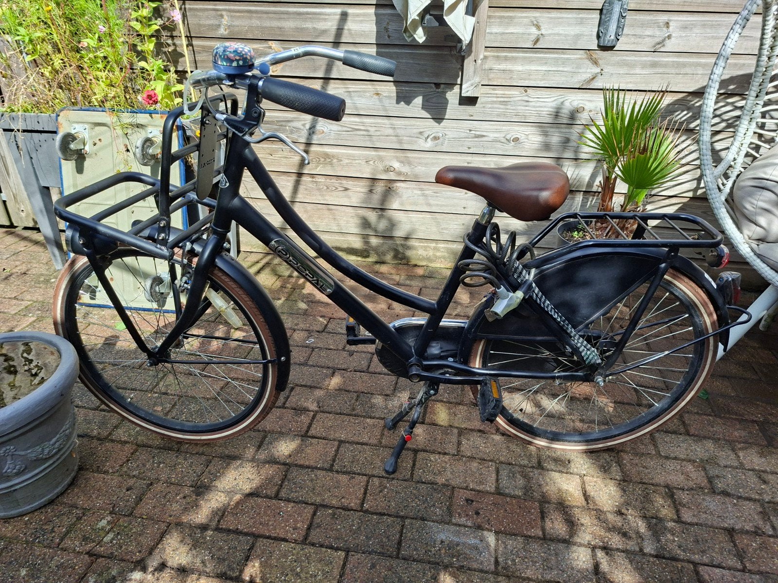 Popal Daily Dutch Basic kinderfiets - Zwart, Terugtraprem, Gebruikt, 50 tot 53 cm, Ophalen
