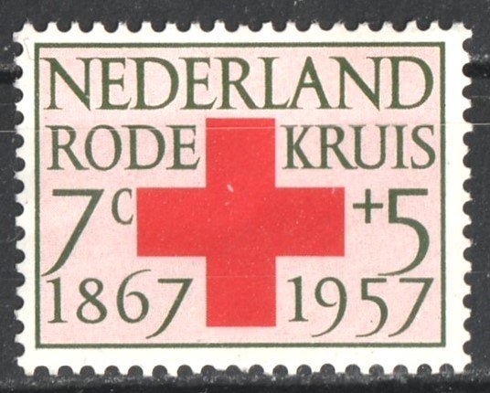 nvph 697 Rode Kruiszegel 1957, Ophalen of Verzenden, Na 1940, Gestempeld