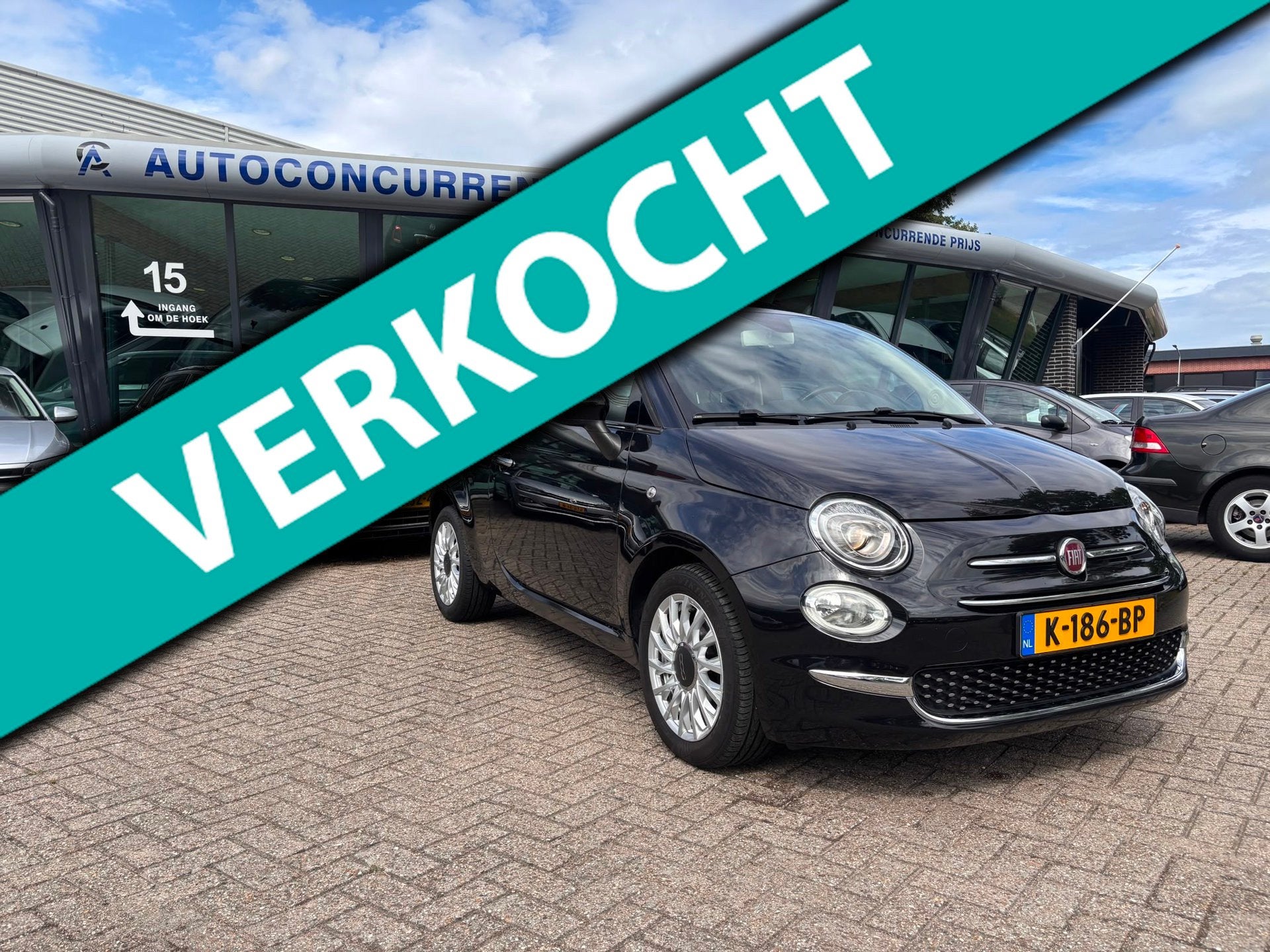 Fiat 500 1.2 Star Automaat, Carplay, Pano, Leder Inruil moge, Auto's, Gebruikt, 4 cilinders, 4 stoelen, Zwart