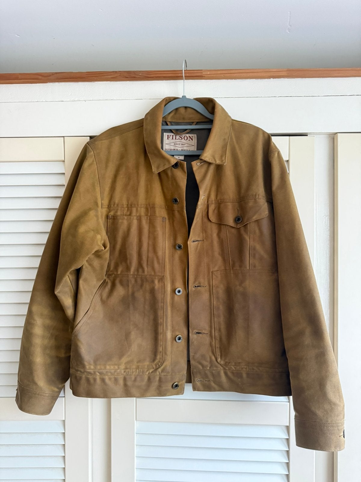 Filson Tin Cloth Short Lined Cruiser Jacket, Ophalen of Verzenden, Gedragen, Maat 48/50 (M), Filson