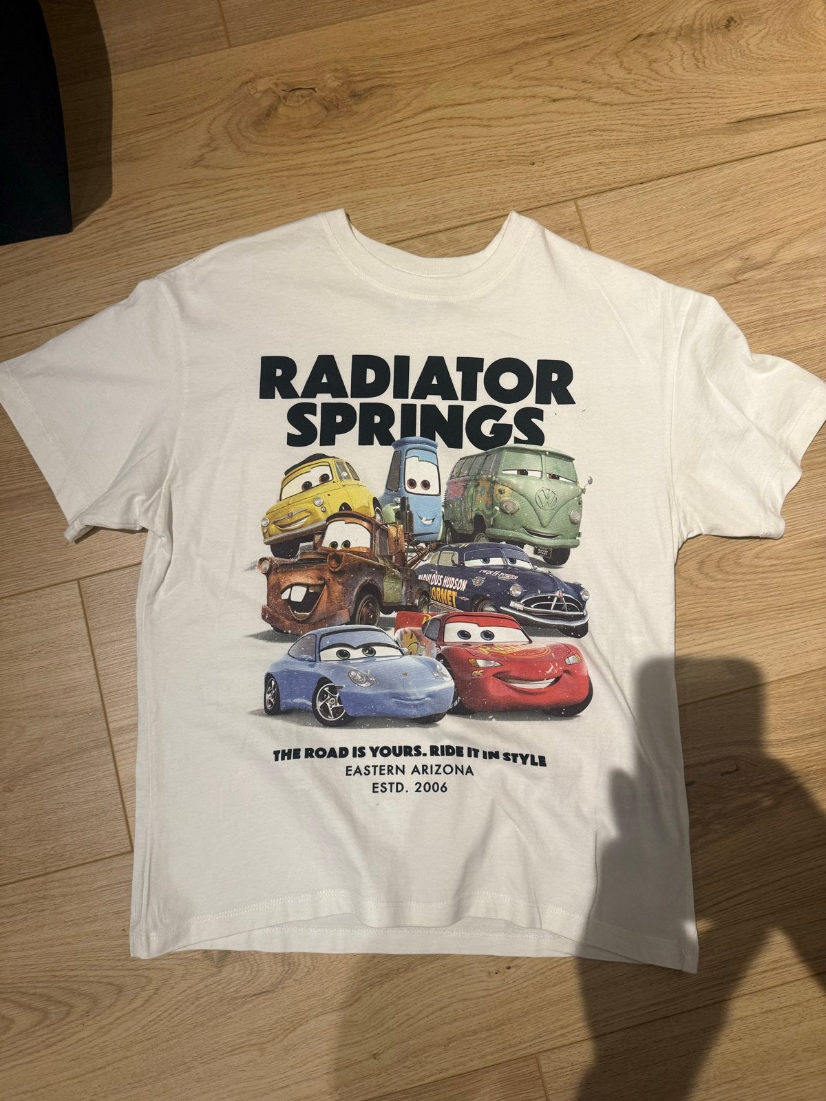 Bershka Disney Pixar Cars T-shirt Wit Maat S, Ophalen of Verzenden, Zo goed als nieuw, Maat 46 (S) of kleiner, Wit