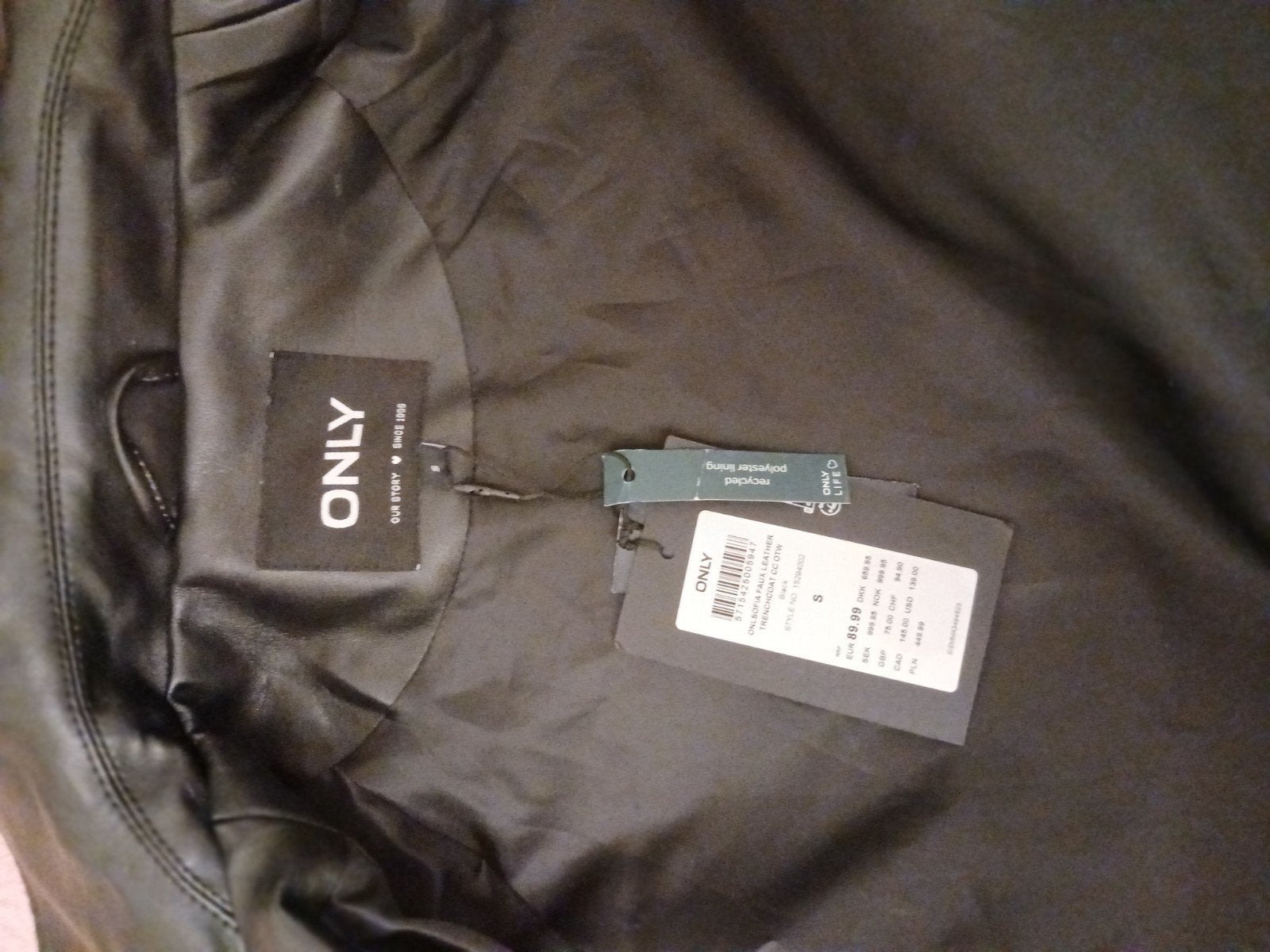 ONLY lederen jas dames - Nieuw en ongedragen, ONLY, Ophalen of Verzenden, Nieuw, Zwart