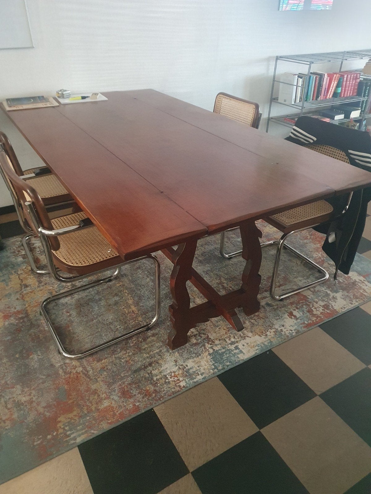 Te koop: Spaanse schraagtafel., Huis en Inrichting, Tafels | Eettafels, Ophalen, Rechthoekig, 200 cm of meer, 50 tot 100 cm