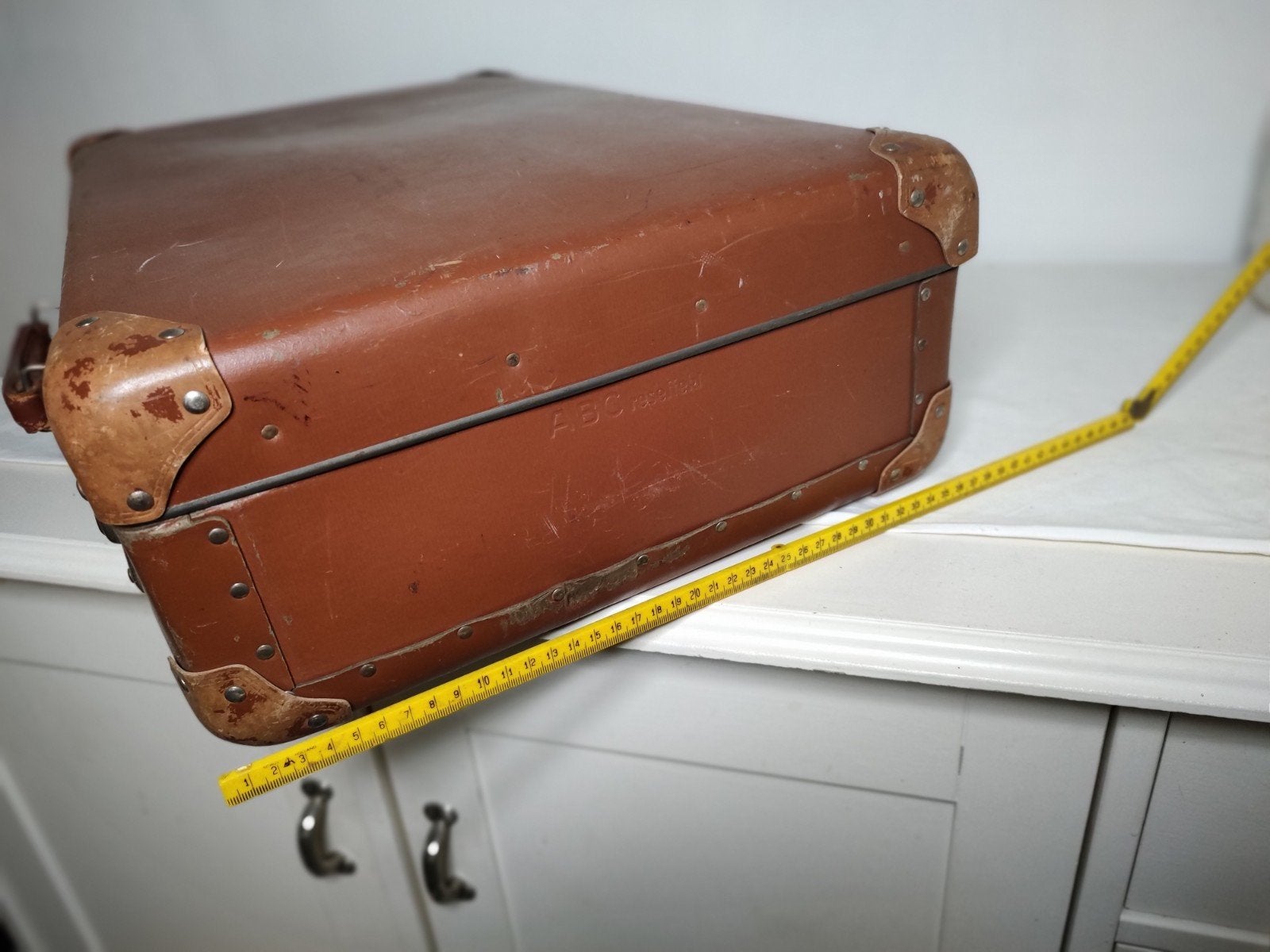 K717 VINTAGE jaren 40 koffer van geperst karton, Overige materialen, Gebruikt, 50 tot 60 cm, Onbekend