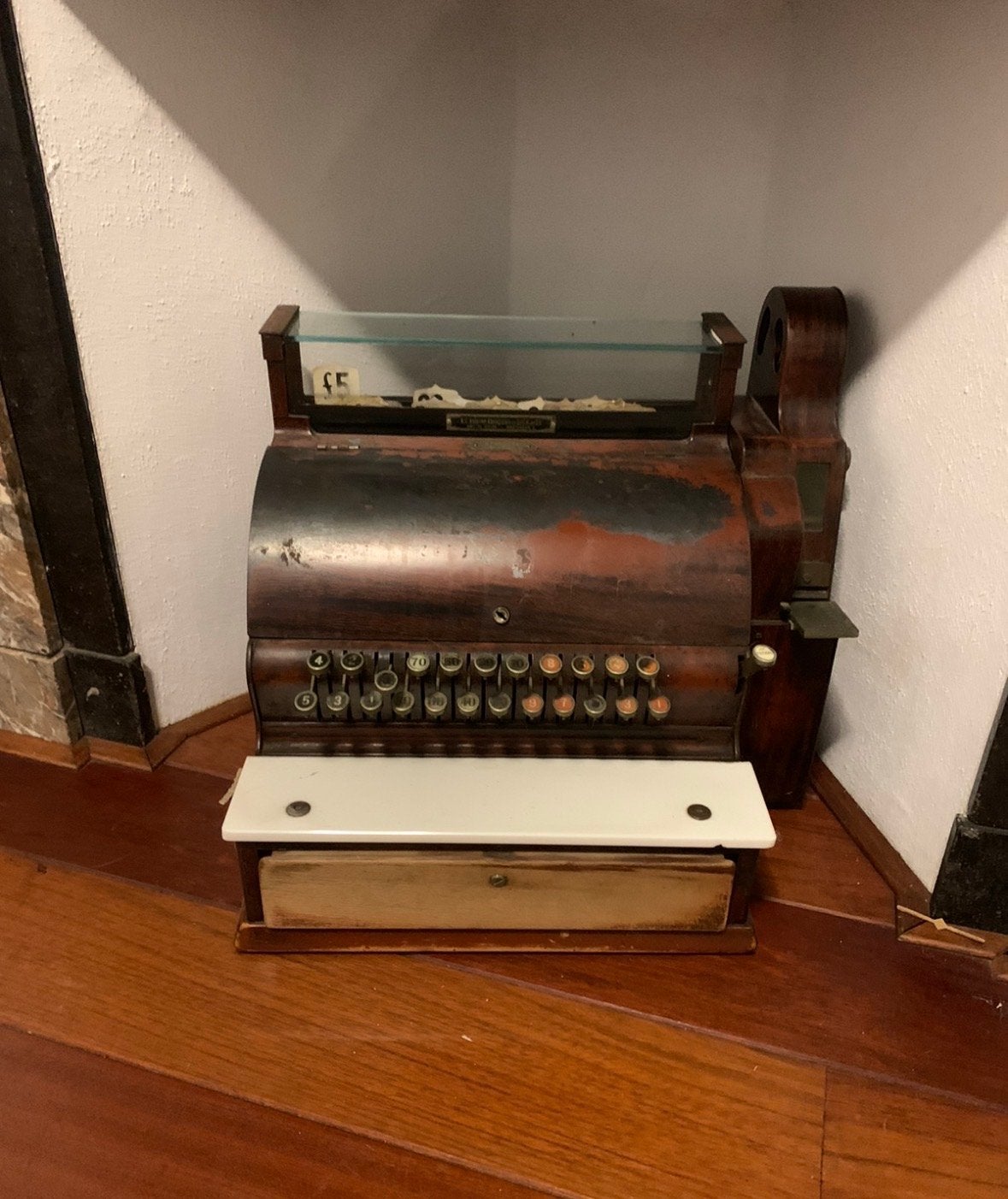 Antieke Nationale Kassa - Vintage Houten Geldlade, Ophalen