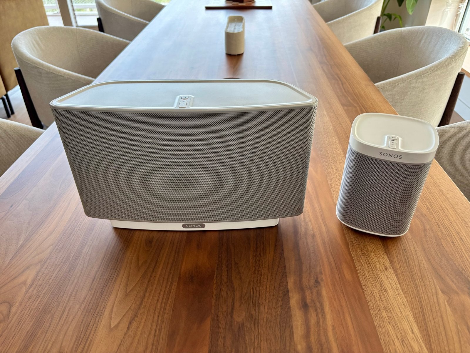 Sonos Play:5 Gen1 en Sonos Play:1 - Wit, Audio, Tv en Foto, 150 watt of meer, Stereo speakers, Gebruikt, WiFi