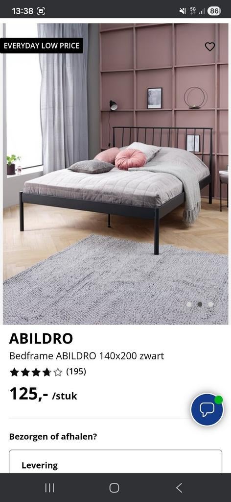 Zo goed als nieuwe bedframe van Jysk, Tweepersoons, Zo goed als nieuw, Hout, 140 cm