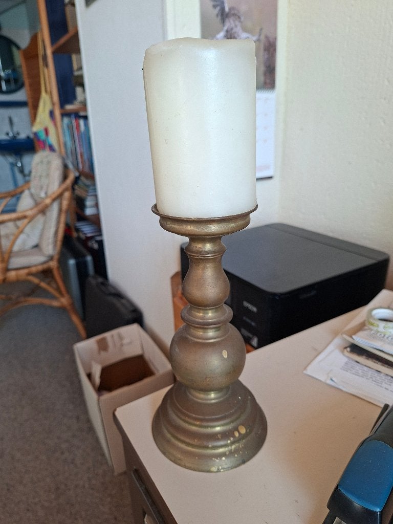 Koperen Vloer Kandelaar, Ophalen of Verzenden, Koper of Brons