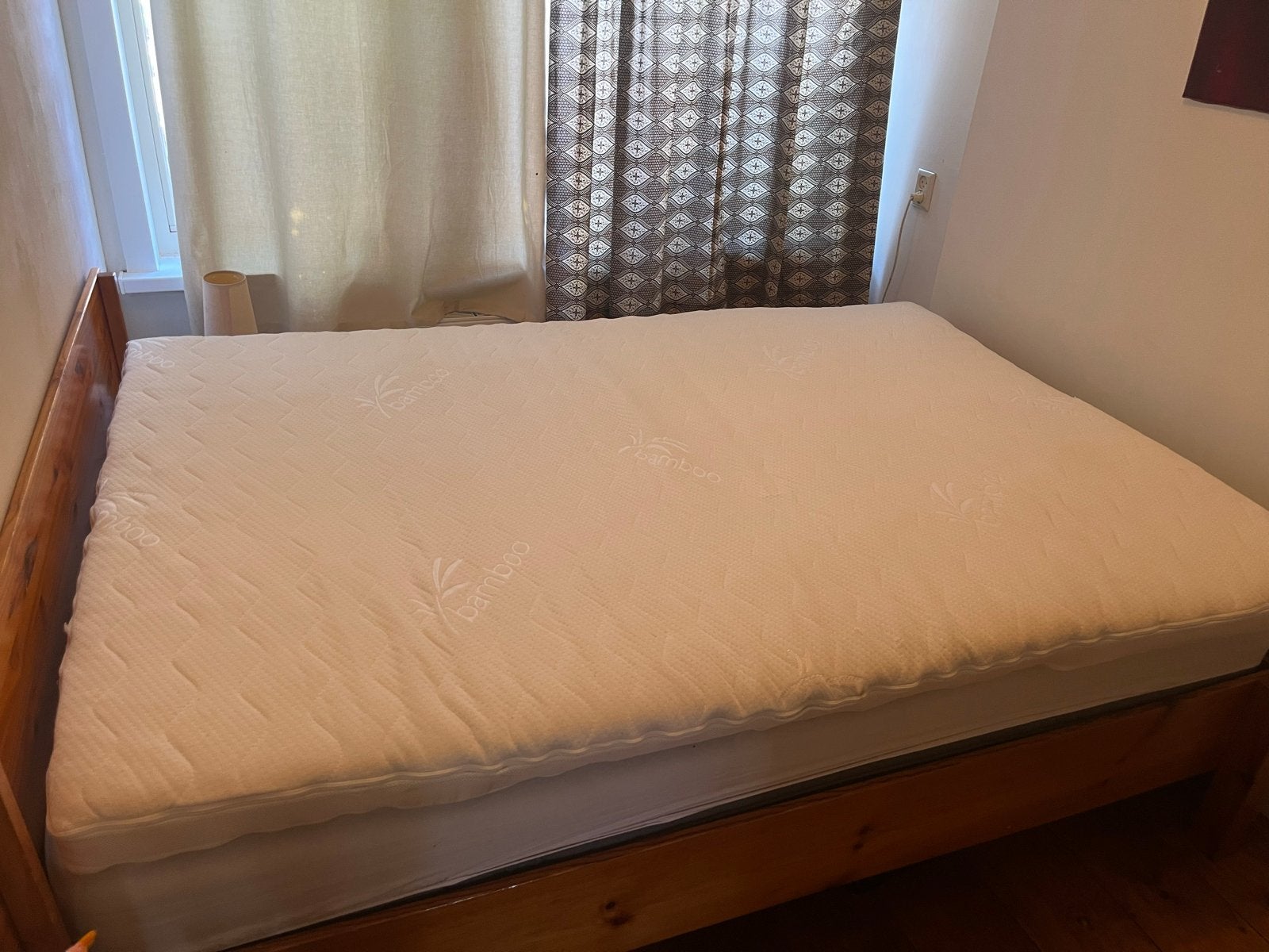 Bamboo matras topper 140x200 cm, Ophalen, Tweepersoons, 140 cm, Zo goed als nieuw