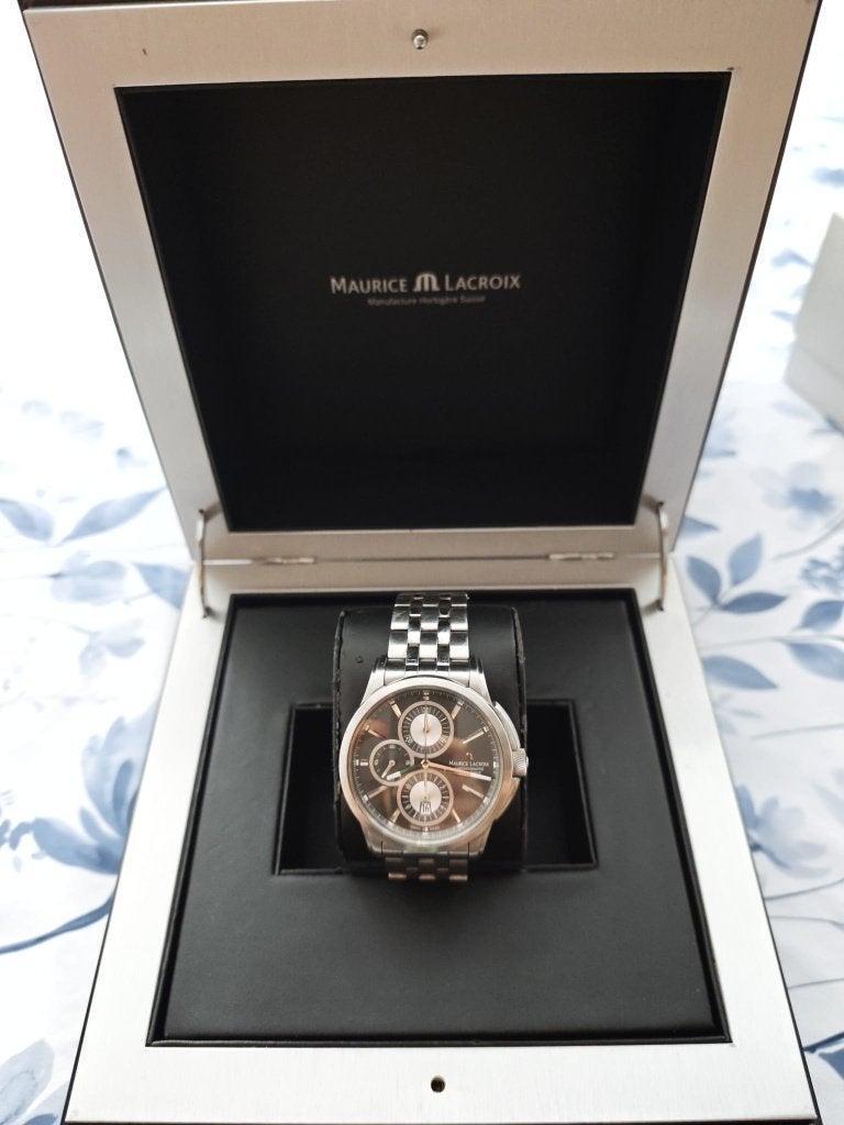 Maurice Lacroix Pontos Chronograaf Herenhorloge, Staal, Staal, Polshorloge, Nieuw