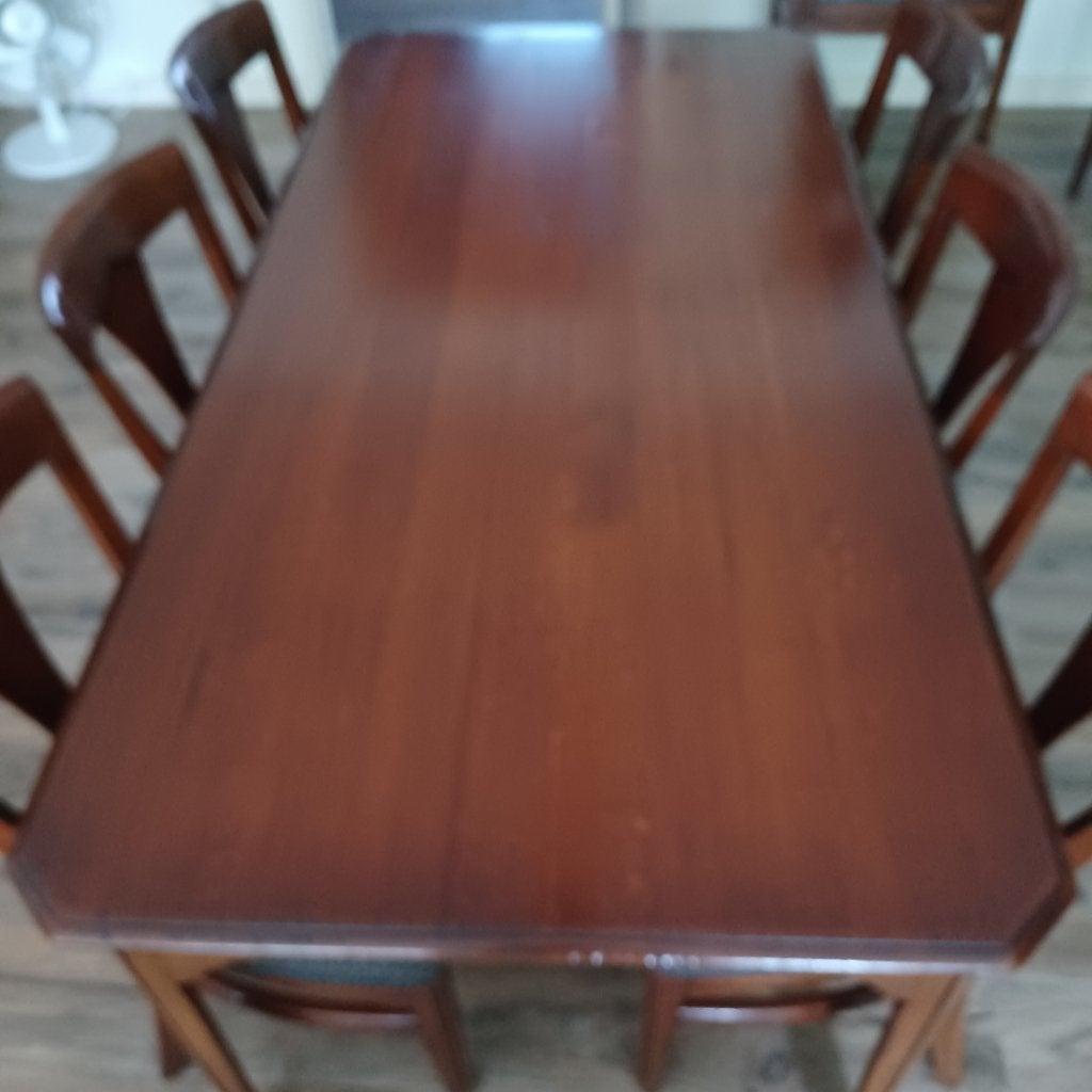 Eettafel met stoelen, Ophalen, Eikenhout, 50 tot 100 cm, Zo goed als nieuw