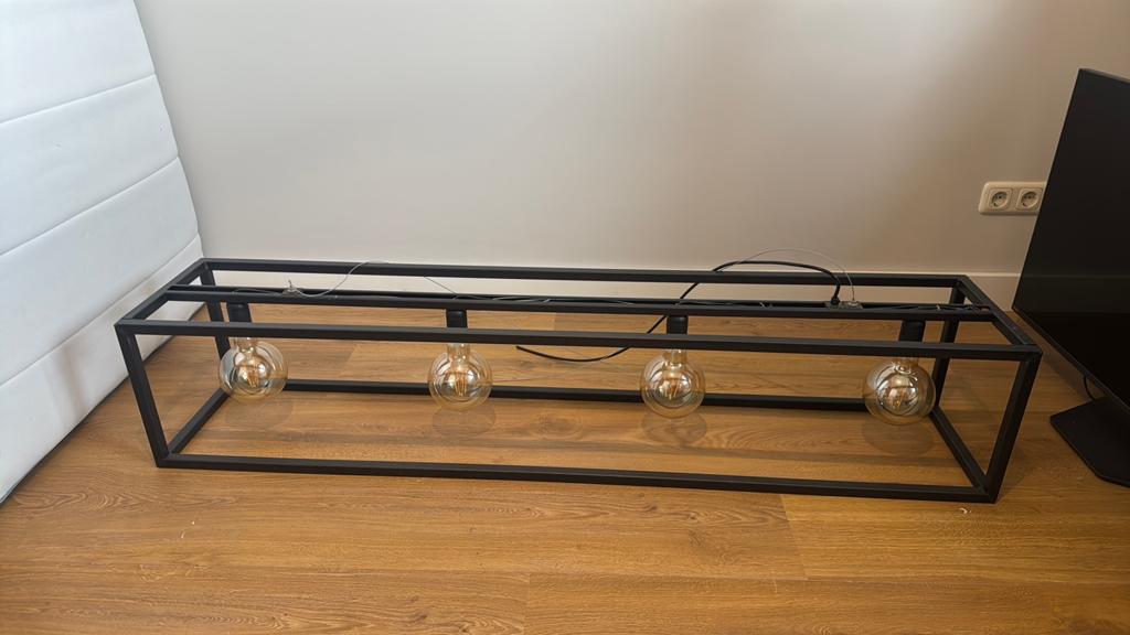 Mooie grote hanglamp met 4 lampen, Ophalen, Zo goed als nieuw, Industrieel, Minder dan 50 cm