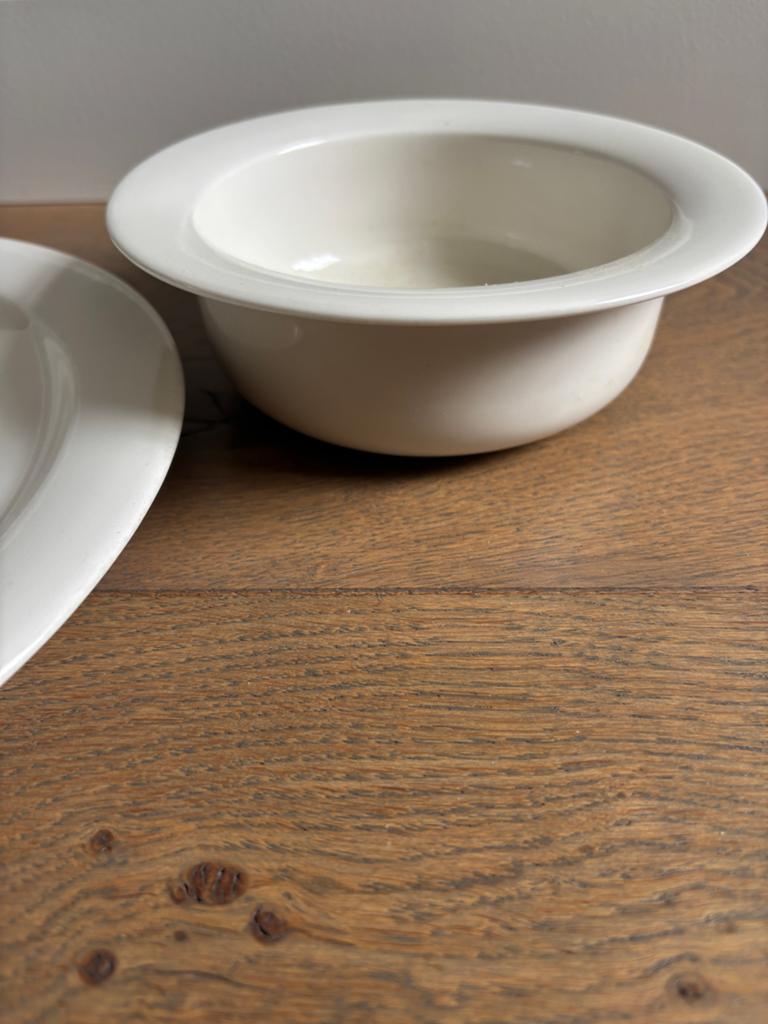 Arctica Arabia Finland servies: 3 borden, 1 kom, Gebruikt, Ophalen of Verzenden, Effen, Porselein