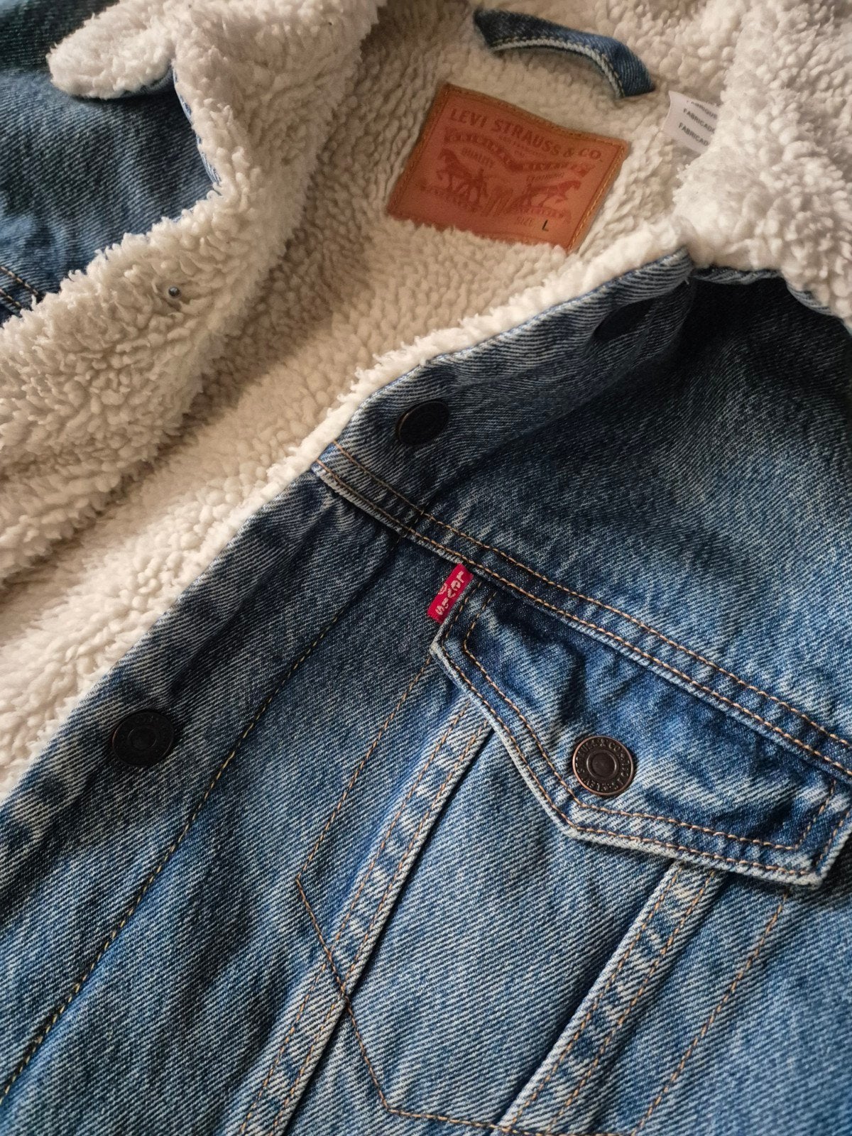 Levi's Jeans Jas Spijkerjas Spijkerjack Gevoerd maat L, Maat 52/54 (L), Levi's, ., Zo goed als nieuw