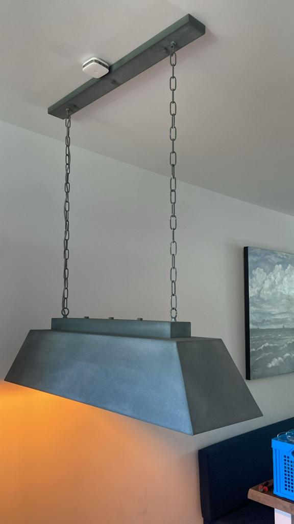 Mooie industriële hanglamp met een stoere betonlook dimbaar, Ophalen, Zo goed als nieuw, 75 cm of meer