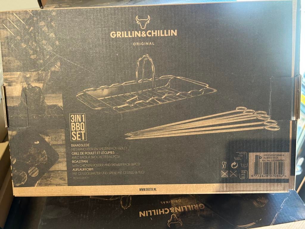 Nieuw 3 in 1 barbeque bbq zomer buiten, Ophalen of Verzenden, Zo goed als nieuw, Overige typen