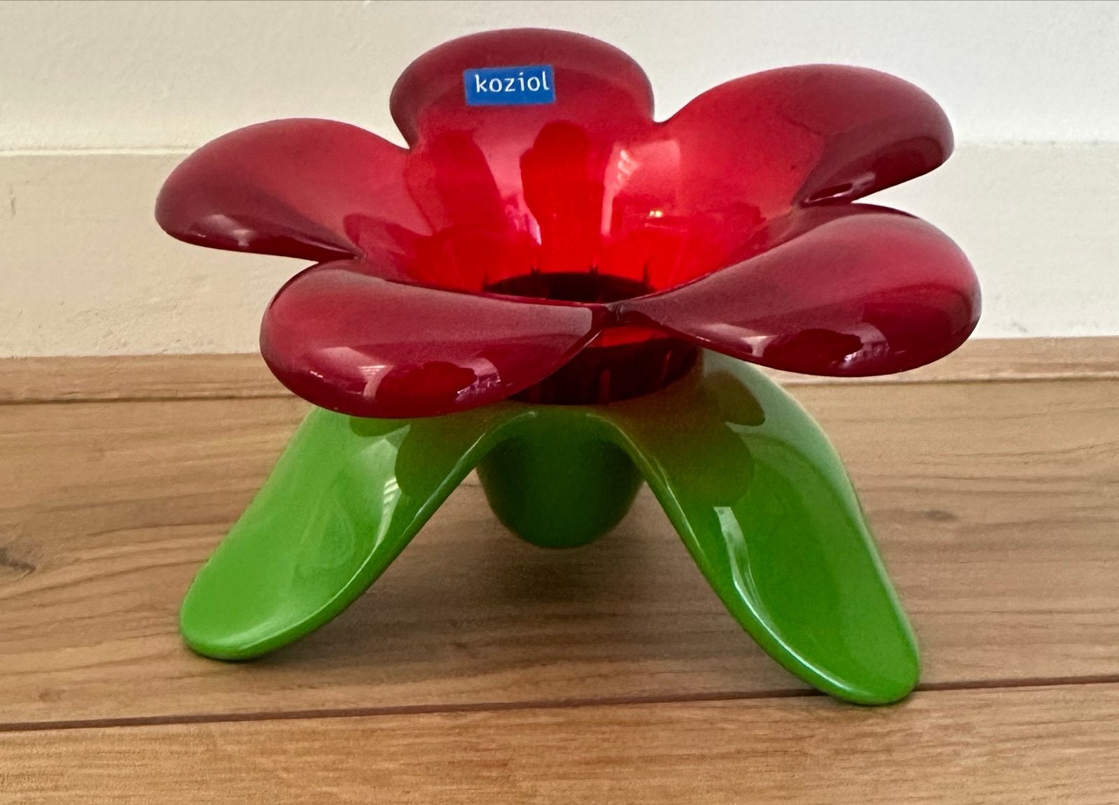 Koziol bloem thee zeefje rood/groen, Ophalen of Verzenden, Nieuw, Overige materialen, Overige stijlen