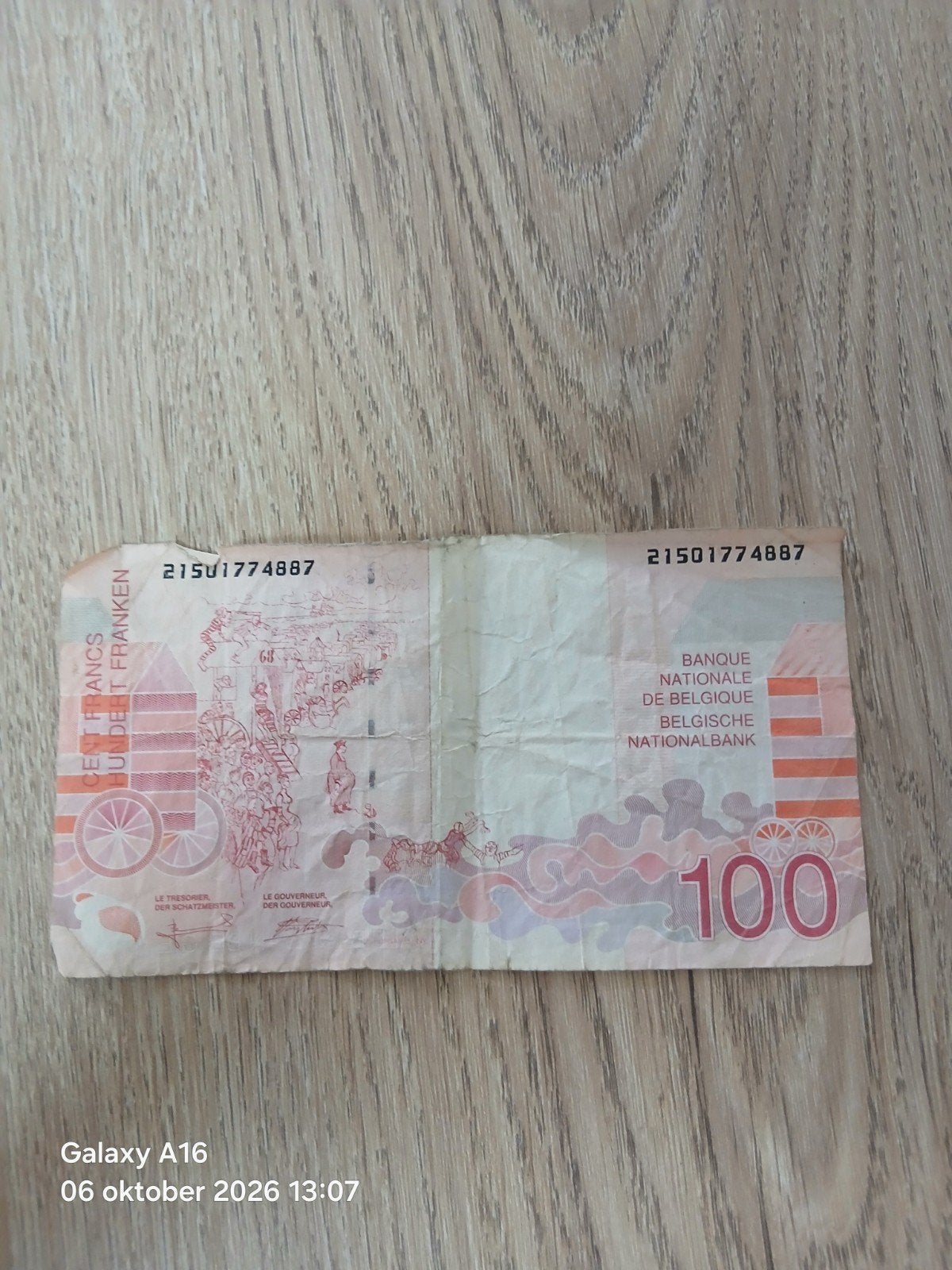Zeldzaam 100 Belgische Franken biljet (James Ensor), Ophalen of Verzenden, Los biljet