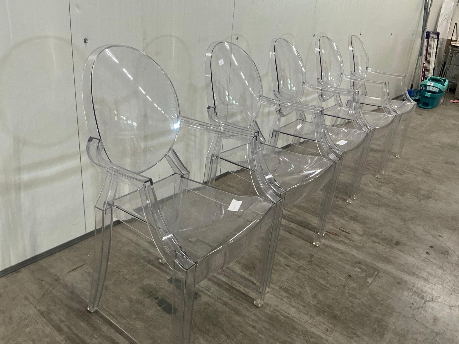 5 originele Kartell Louis Ghost-stoelen – Philippe Starck, Huis en Inrichting, Stoelen, Ophalen, Kunststof, Gebruikt, Overige kleuren