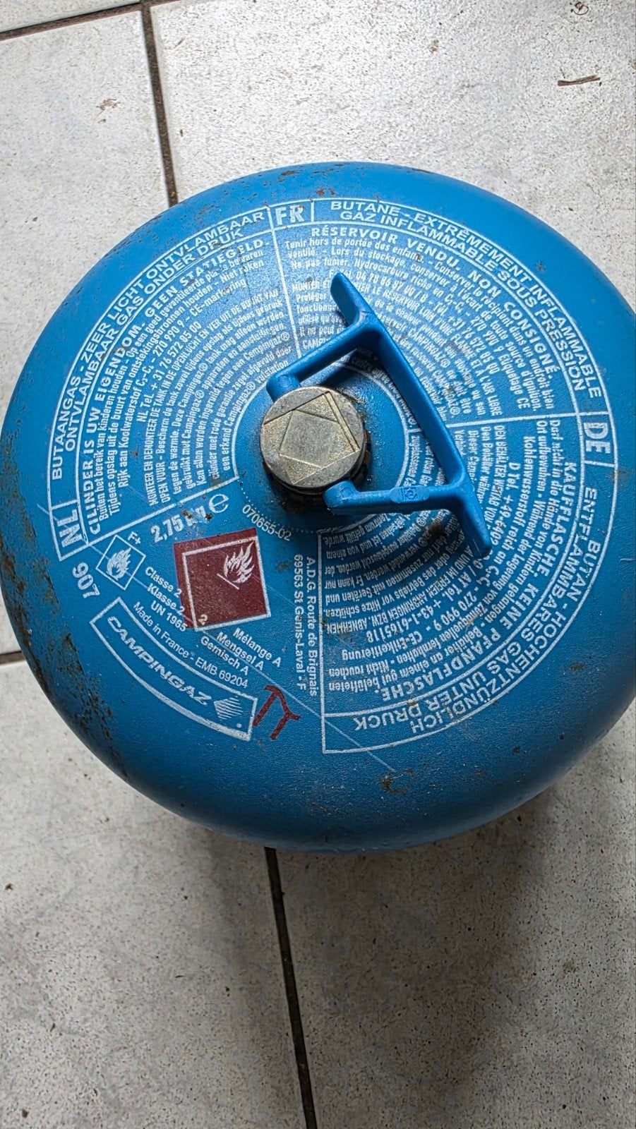 Campingaz gasfles 2,75 kg - vol, Ophalen, Zo goed als nieuw