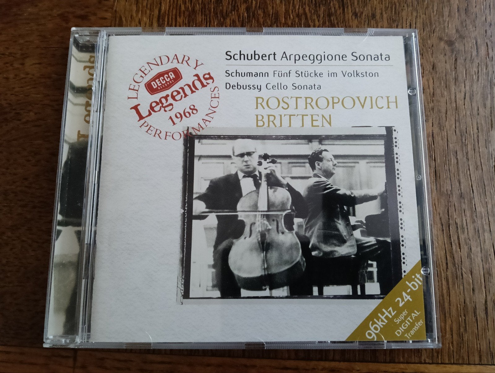 Schubert en Debussy cello sonatas. Rostropovich - Britten, Kamermuziek, Ophalen of Verzenden, Zo goed als nieuw, Romantiek