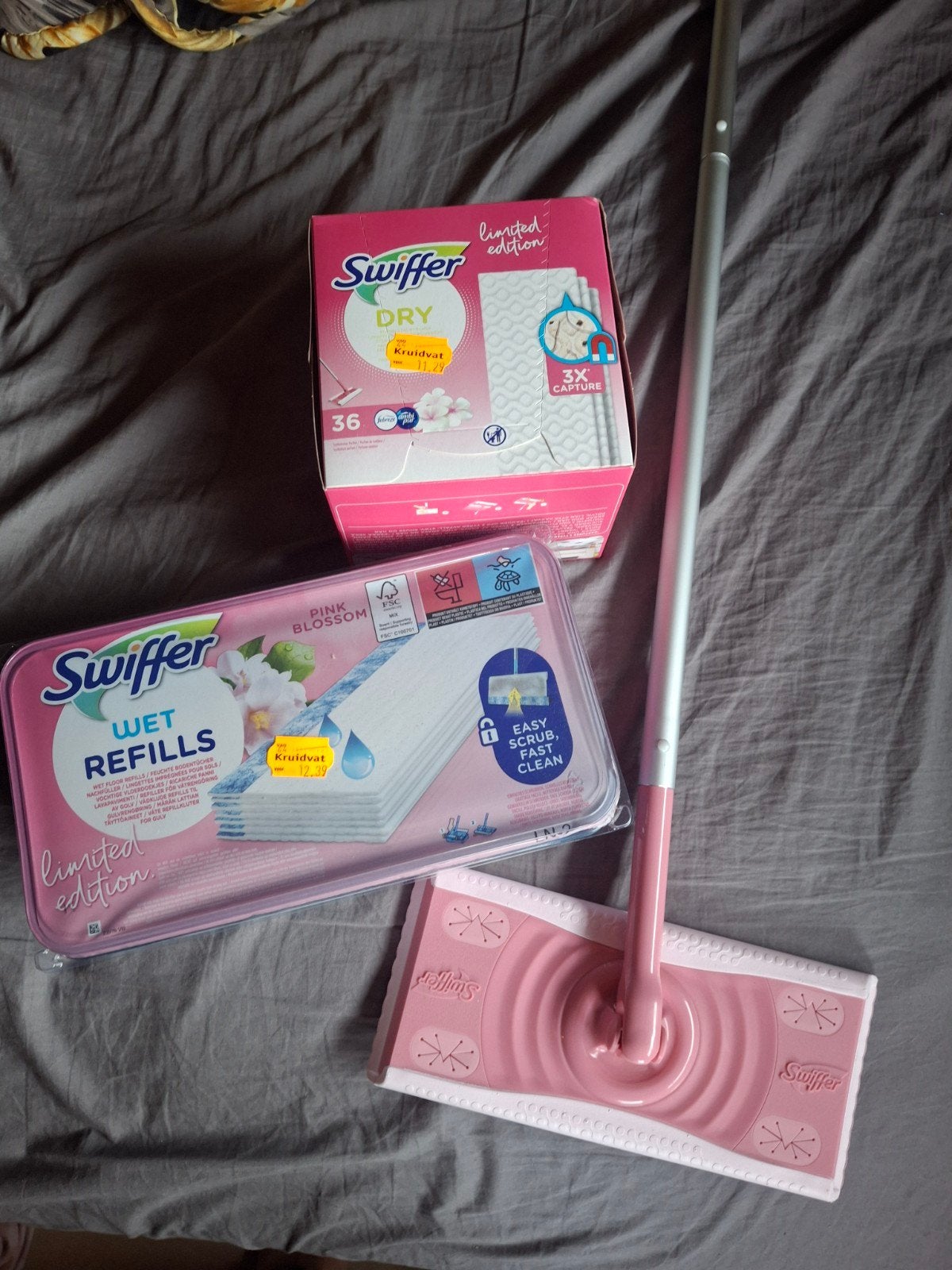 Roze Swiffer Set: Vloerwisser met Natte & Droge Doekjes, Ophalen of Verzenden, Mop of Dweil