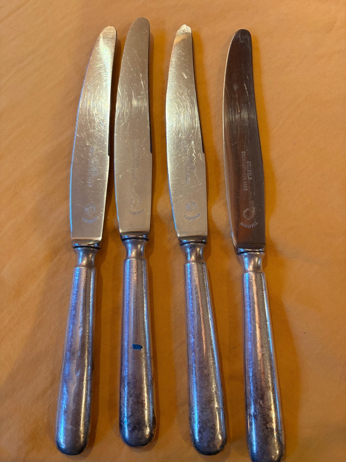 4 messen rvs in het hadvat staat 90, Antiek en Kunst, Ophalen of Verzenden
