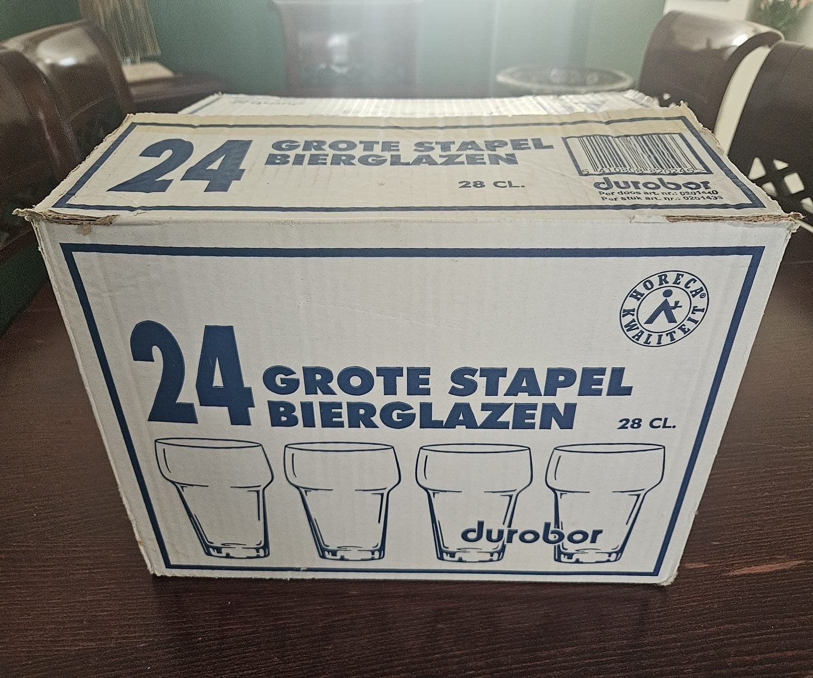Stapel bierglazen 28cl, Ophalen, Zo goed als nieuw